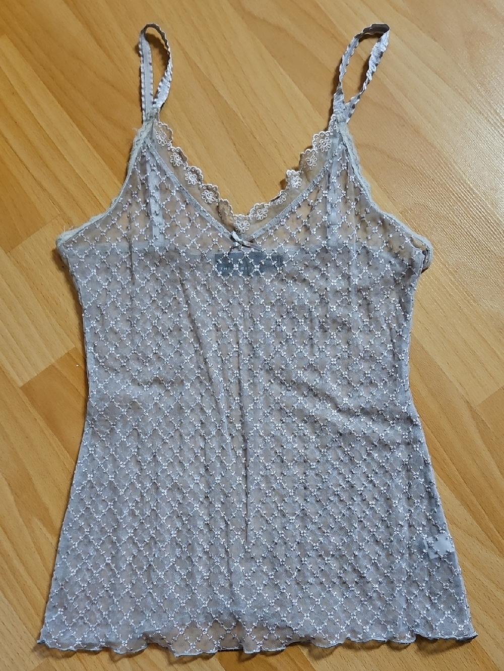 The Limited Lace Sheer Camisole in Light Gray